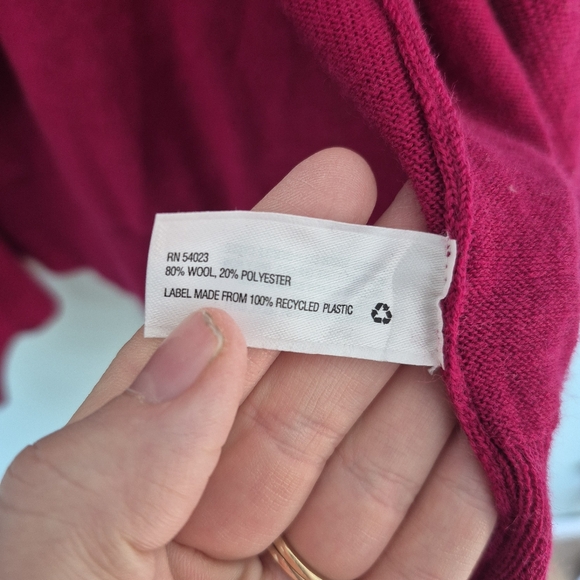 GAP Women's Feminine Raspberry Wool-Blend Open-Front Drape Cardigan Size Small - Picture 6 of 7